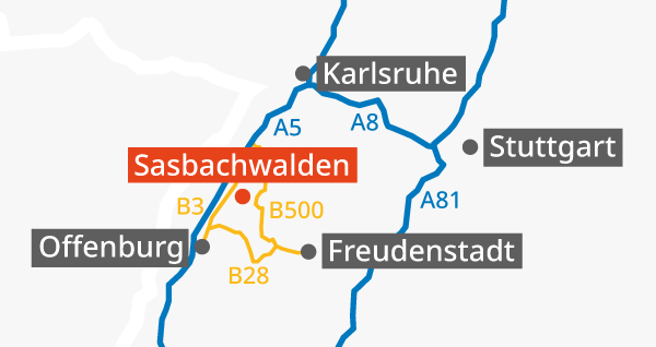 Sasbachwalden Anfahrtsskizze